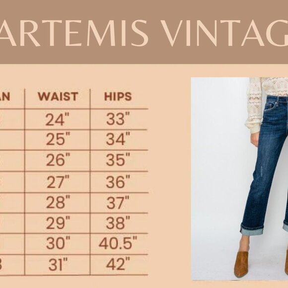 Sz 11 Artemis Vintage High Rise Skinny Bootcut Jeans - Dark Wash - Picture 3 of 3